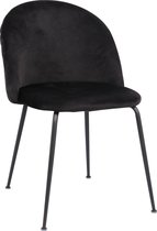 Eetkamerstoel Oslo velvet - Set van 6 - Zwart - Fluweel - Velvet - Eetkamerstoel - Eetkamerstoelen - Woonkamerstoelen