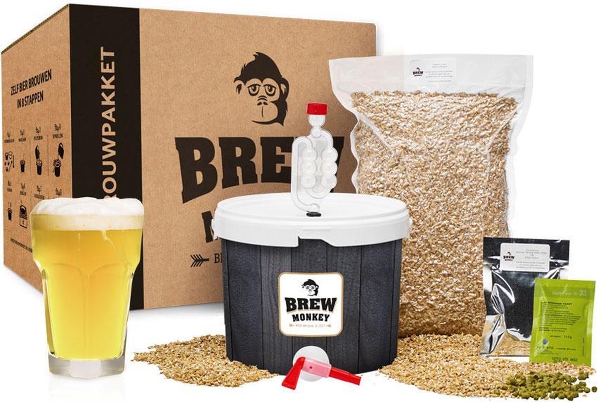 Brew Monkey Bierbrouwpakket - Basis Wit - Bier brouwen startpakket