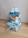foto van Luiertaart blauw | geboortecadeau | Kraamcadeau jongen | Luiertaart jongen | Gratis en snel verzonden