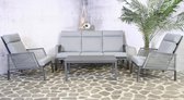 SenS line Rio loungeset - Grijs- Aluminium - Rope - Eettafel - 2 jaar garantie - Comfortabele kussens - Hoogwaardige kwaliteit