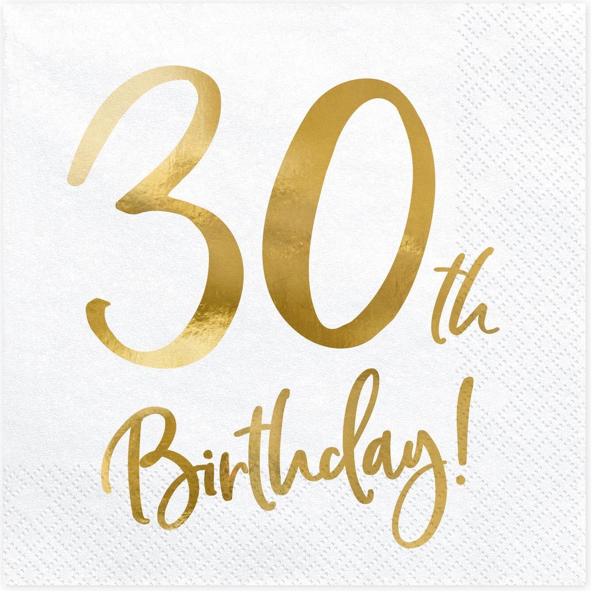 PartyDeco - Servetten 30th birthday wit (20 stuks)