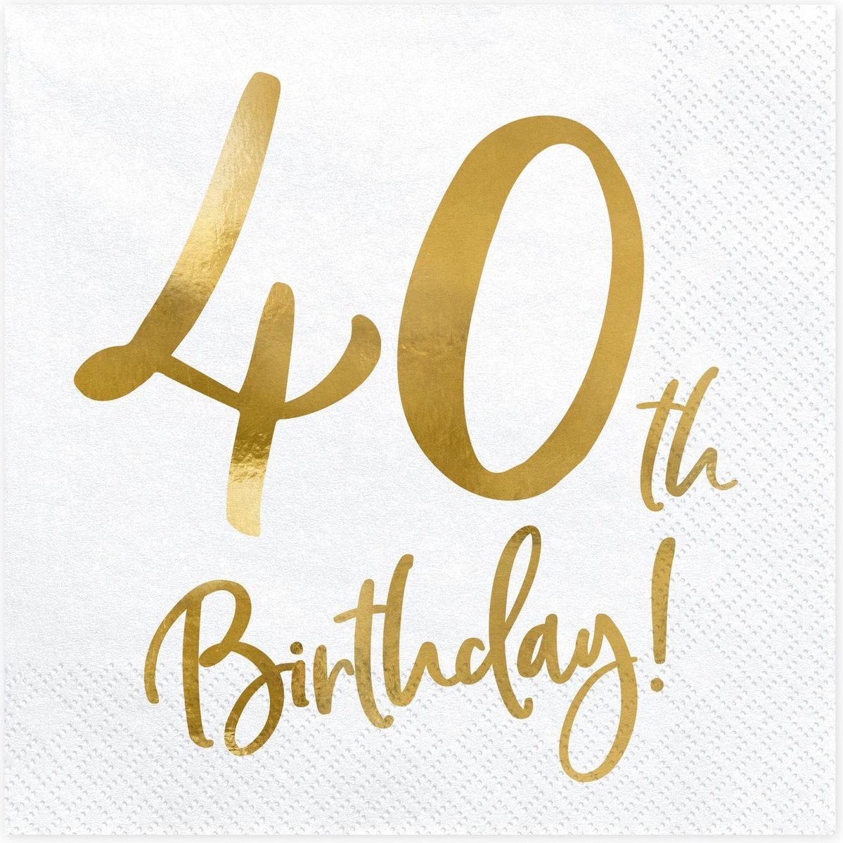 PartyDeco - Servetten 40th birthday wit (20 stuks)