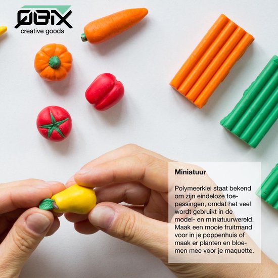 QBIX Polymeer klei set - 36 grote kleuren - (28 gram/kleur) - boetseerklei set - Afbak klei in oven - Maak sieraden - met Gereedschap - Fimo alternatief