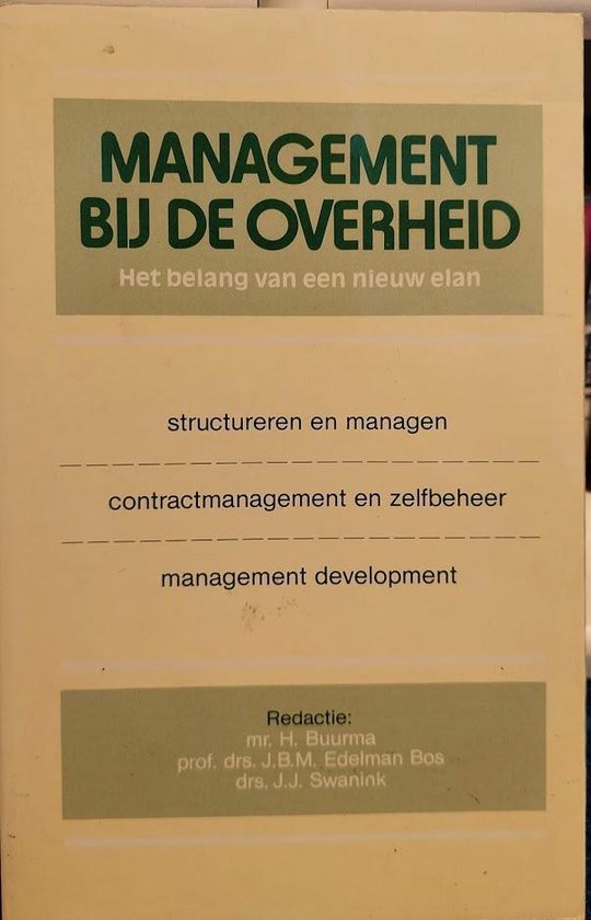 9789071357022 - Management by de overheid