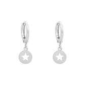 Oorbellen Catch a Star - Zilver - met bedel - plated