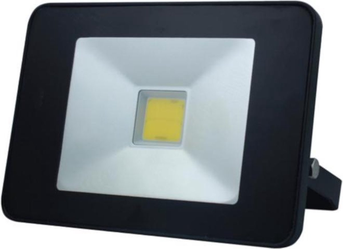 Perel led-schijnwerper, 20 W, 2050 lm, 4000°K, neutraalwit, voor binnen en buiten, verstelbare montagebeugel, afstandsbediening, aluminium, zwart