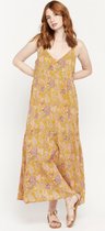LOLALIZA Maxi-jurk met bloemenprint - Geel - Maat 34