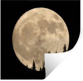 Muurstickers - Sticker Folie - Maan - Bomen - Zwart - 160x120 cm - Plakfolie - Muurstickers Kinderkamer - Zelfklevend Behang XXL - Zelfklevend behangpapier - Stickerfolie