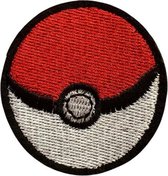Strijkapplicatie Pokemon bal rood - wit