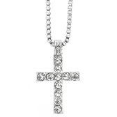 Kruis met Diamantjes (Zirkonia) - Zilver kleurig - Ketting Heren - Ketting Mannen - Ketting Dames - Valentijnsdag voor Mannen - Valentijn Cadeautje voor Hem - Valentijn Cadeautje V