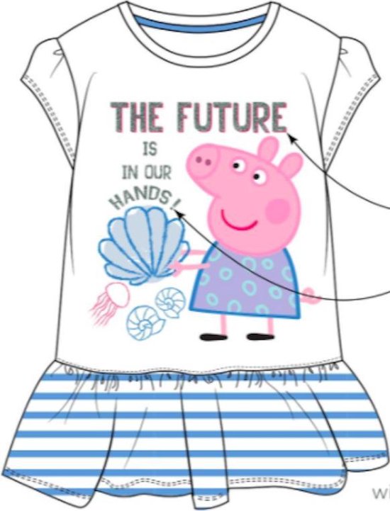 Peppa Pig zomerjurk - kleedje - Wit - / jaar