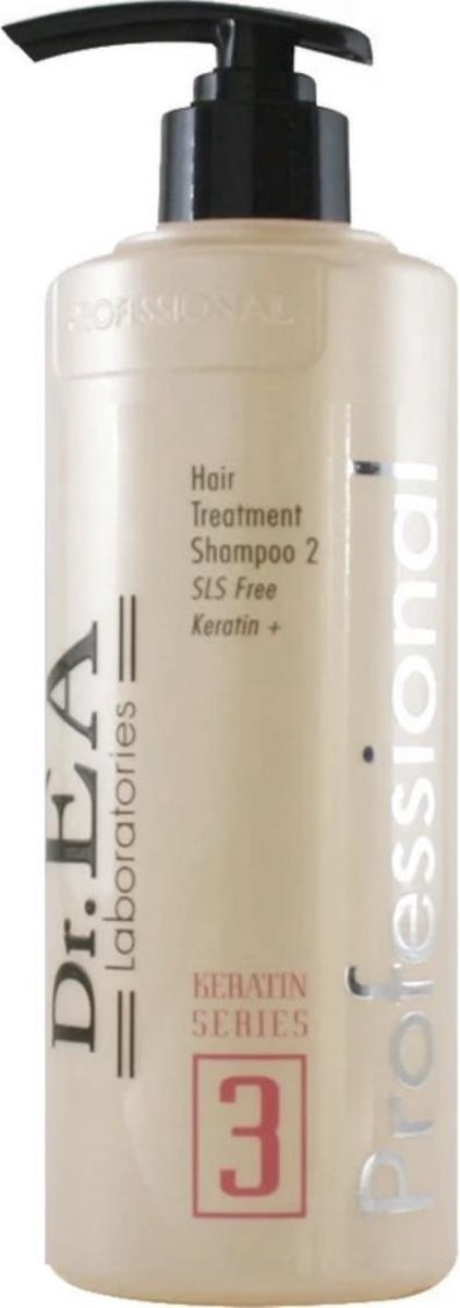 Dr EA Laboratories | Braziliaans Keratine Behandeling | Shampoo | Haarverzorging 2 | Natuurlijke Ingredienten | SLS - Parabenen - Natrium Vrij | Keratine | 500 ML | Pomp