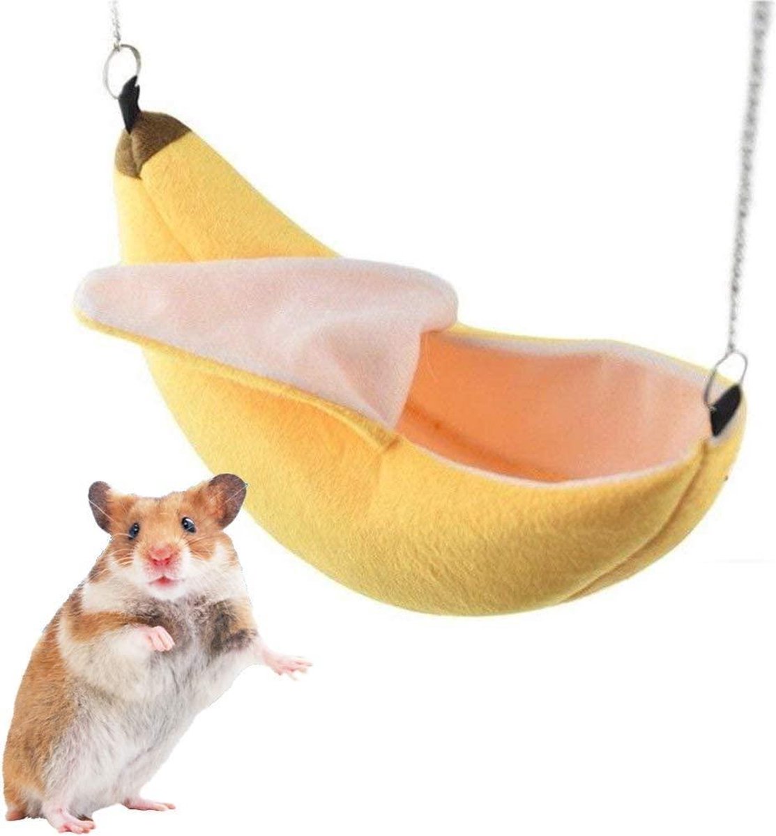 Petsify - Hamster Speelgoed - Knaagdieren Speelgoed - Hamster Hangmat - Banaan 20cm - Petsify