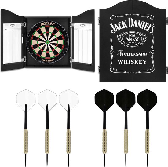 Dragon Darts Jack Daniels Logo - dart kabinet - inclusief - dartpijlen - Bullet dartbord - dartset - darts - Dragon Darts