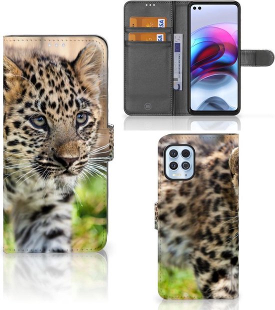 Etui pour téléphone portable Motorola Moto G100 Etui de protection avec photo Bébé Leopard