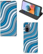 Hoesje Xiaomi Redmi Note 10 Pro Book Case Golven Blauw