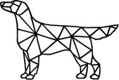 Hout-Kado - Flatcoated retriever - Small - Zwart - Geometrische dieren en vormen - Hout - Lasergesneden- Wanddecoratie