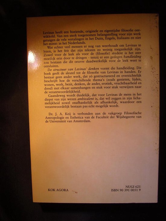 De struktuur van Levinas denken - Jan Keij