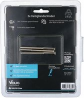 VEILIG - Veiligheid Profielcilinder - 30x30mm - set 3 keersloten - SKG2