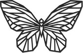 Hout-Kado - Vlinder - Large - Zwart - Geometrische dieren en vormen - Hout - Lasergesneden- Wanddecoratie