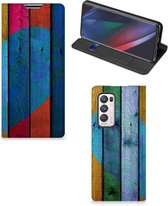 Smartphone Hoesje OPPO Find X3 Neo Mobiel Bookcase Wood Heart