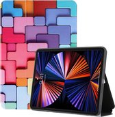 iPad Air 4 (2020)/iPad Pro 11-inch (2021)/(2020)/(2018) Kleurrijke geometrie Beschermende Hoes Tablet Case Hoes Hoesje Book Case Cover