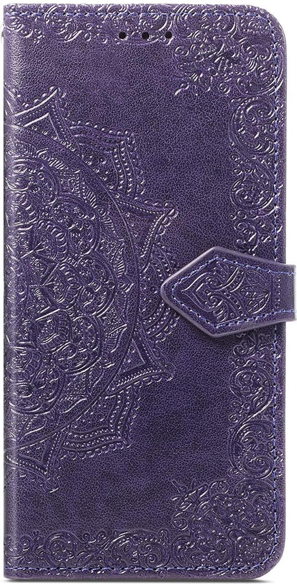 Geschikt voor Samsung Galaxy S21 Bookcase - Paars - Bloemen - Portemonnee Hoesje