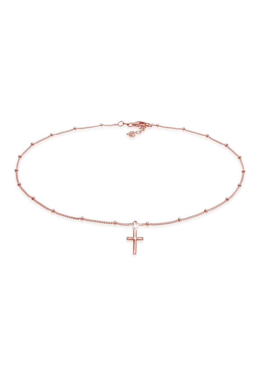 Elli - Halsketting - Dames Choker Bol Kruis Geloof Basis in 925 Sterling Zilver - Dames