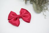 Haarstrik Satijn - donker (crimson) rood - Haarclip - Bows and Flowers