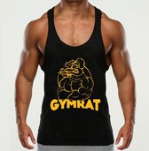 Tank top - stringer - fitness - bodybuilding - crossfit - large - gymrat geel