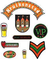 Kruikenstad voordeel pakket 9 emblemen Carnaval in Tilburg groen / oranje