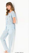 Viscose 3-Delige Dames Pyjamaset Lichtblauw Maat S