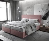 Bed Dream-Well Rosé 180x200 cm Microvezel stof met matras en topper boxspring-bed