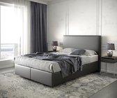Bed Dream-Well Zwart 140x200 cm Kunstleder met matras en topper boxspring-bed