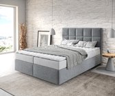 Boxspringbed Dream-Fine microvezel antraciet 140x200 met matras en topper