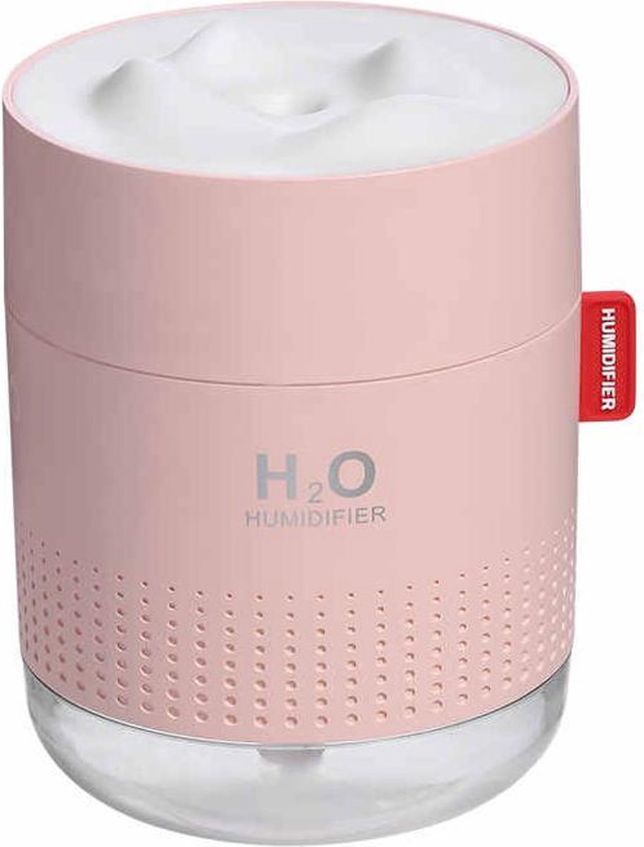 H2o Aroma Diffuser Luchtbevochtiger - Roze - 500 ML Vernevelaar - Incl Etherische Olie en Ebook - Met 5 Extra Filters