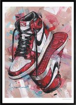 Air Jordan 1 high Retro Chicago schilderij (reproductie) 51x71cm