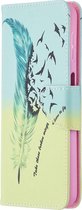 Samsung Galaxy A32 5G Hoesje - Mobigear - Design Serie - Kunstlederen Bookcase - Feather - Hoesje Geschikt Voor Samsung Galaxy A32 5G