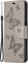 Samsung Galaxy A32 5G Hoesje - Mobigear - Butterfly Serie - Kunstlederen Bookcase - Grijs - Hoesje Geschikt Voor Samsung Galaxy A32 5G