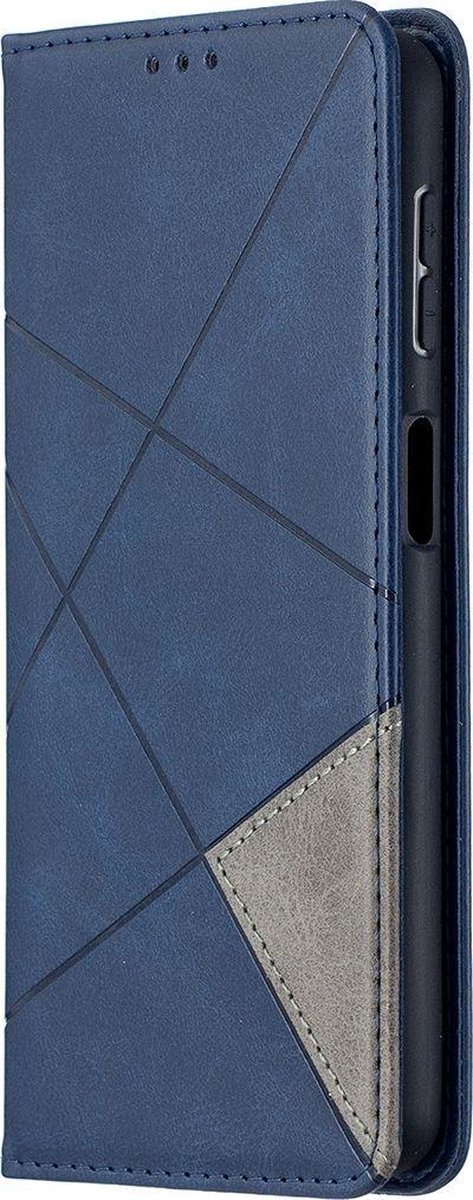 Mobigear Telefoonhoesje geschikt voor Samsung Galaxy A32 5G Hoesje | Mobigear Rhombus Slim Bookcase | Pasjeshouder voor 2 Pasjes | Telefoonhoesje voor Pinpas / OV Kaart / Rijbewijs - Blauw