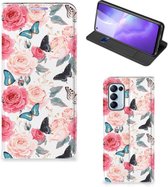 Flipcase Cadeautjes voor Moederdag OPPO Find X3 Lite Smartphone Hoesje Butterfly Roses