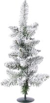 Everlands Mini kunstkerstboom op voet - besneeuwd - 60 x 25 cm