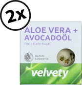 Velvety bath bomb aloe vera & avocado oil - 2 stuks x 50 gr