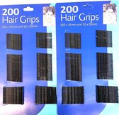 Haarschijfjes - Haarspelden - Zwart - 2 Maten - 2 Set 400 Stuks
