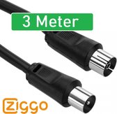 Premium Coax Kabel | Geschikt voor Ziggo TV | Antennekabel Ziggo | Coax Kabel voor TV | TV-kabel | Ziggo Coaxkabel | TV Kabel Antenne Coax | 3 Meter | Satelliet / TV / Modem / Box