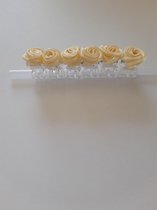 Le Sjalerie klipjes klemmentjes met roosje ivoor bruiloft feestkapsel 3 stuks - zie omschrijving-