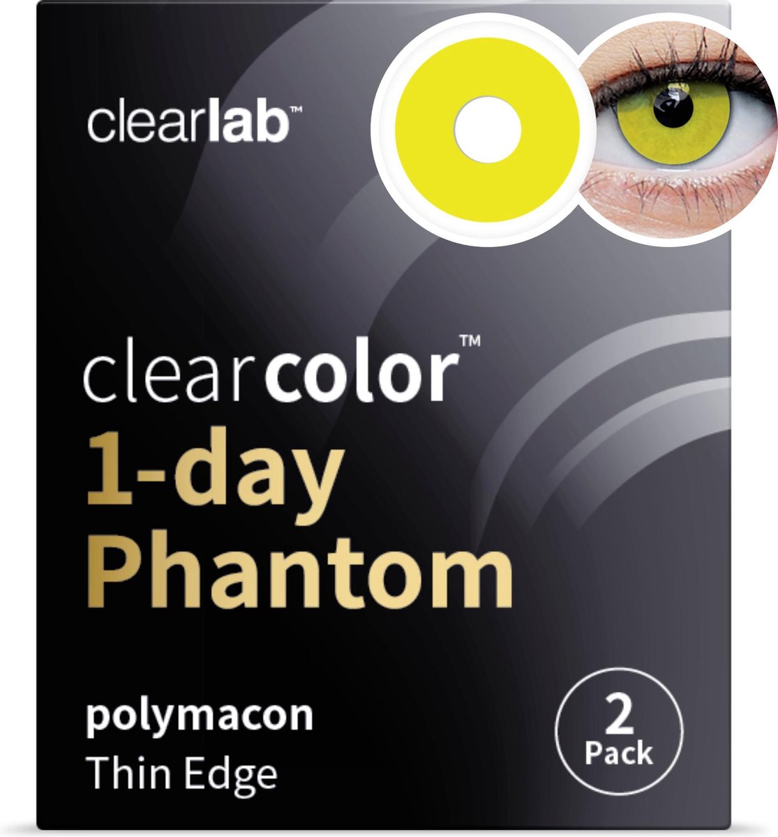 -2.00 - Clearcolor™ 1-day Phantom Zombie Yellow - 2 pack - Daglenzen - Partylenzen / Verkleden / Kleurlenzen - Zombie Yellow