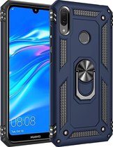 Huawei Y6s Hoesje - Mobigear - Armor Ring Serie - Hard Kunststof Backcover - Blauw - Hoesje Geschikt Voor Huawei Y6s