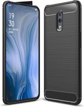 OPPO Reno Hoesje - Mobigear - Brushed Slim Serie - TPU Backcover - Zwart - Hoesje Geschikt Voor OPPO Reno