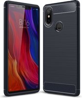 Xiaomi Mi 8 SE Hoesje - Mobigear - Brushed Slim Serie - TPU Backcover - Marineblauw - Hoesje Geschikt Voor Xiaomi Mi 8 SE